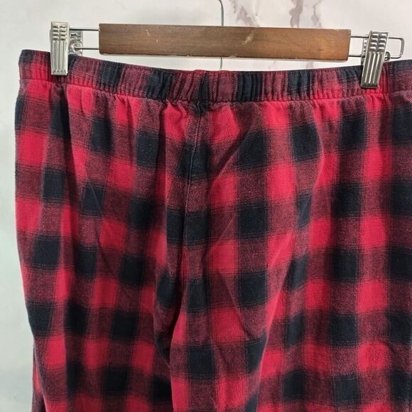 Eddie Bauer Pajamas Womens Medium Buffalo Plaid Red PJ Set Flannel Holiday - Picture 13 of 16